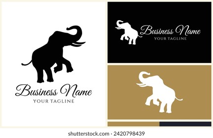 silhouette vector elephant logo template