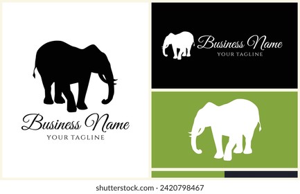 plantilla de logotipo de elefante vector silhouette