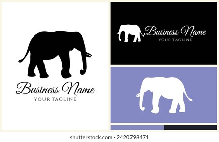 plantilla de logotipo de elefante vector silhouette
