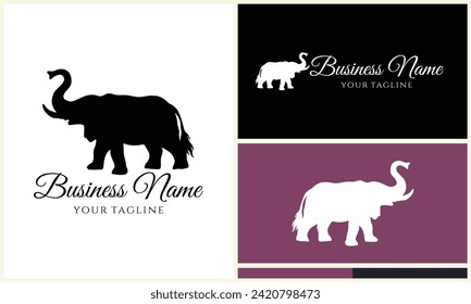 plantilla de logotipo de elefante vector silhouette
