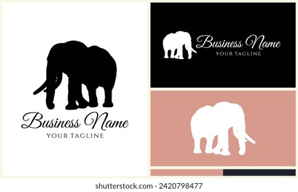 silhouette vector elephant logo template