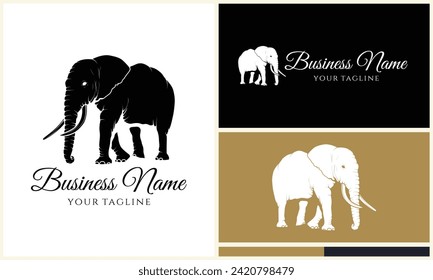 silhouette vector elephant logo template