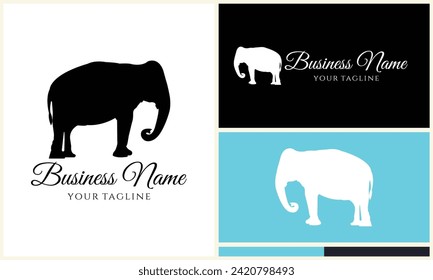 silhouette vector elephant logo template