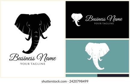 plantilla de logotipo de elefante vector silhouette