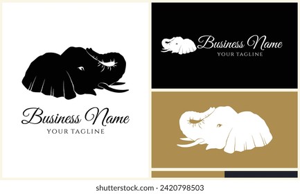 plantilla de logotipo de elefante vector silhouette