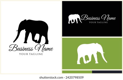silhouette vector elephant logo template