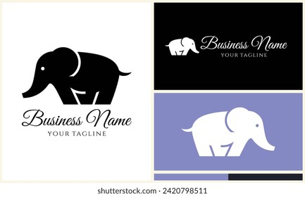silhouette vector elephant logo template