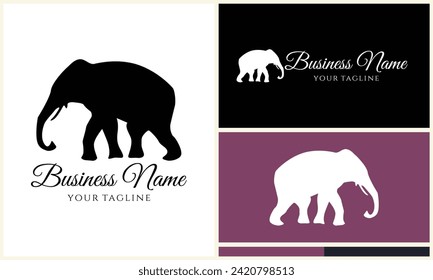 plantilla de logotipo de elefante vector silhouette