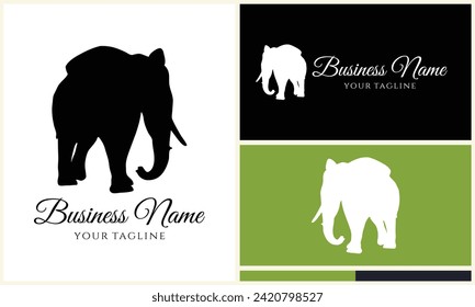 silhouette vector elephant logo template