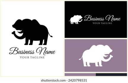 silhouette vector elephant logo template