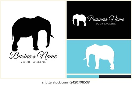 silhouette vector elephant logo template