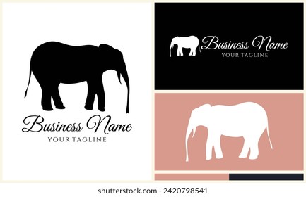 silhouette vector elephant logo template