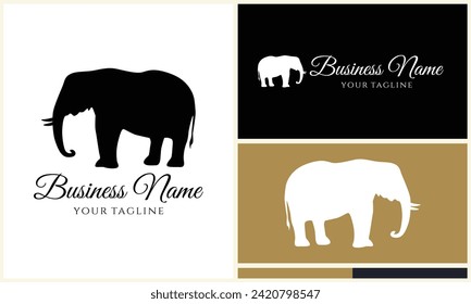silhouette vector elephant logo template