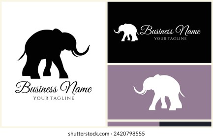 plantilla de logotipo de elefante vector silhouette