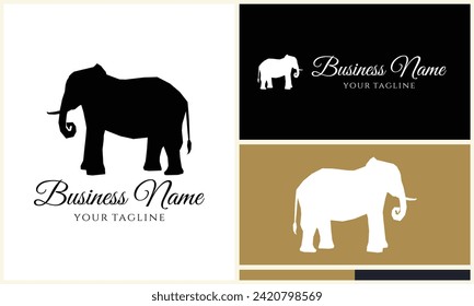 silhouette vector elephant logo template