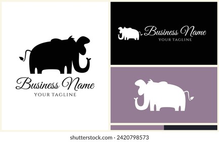 plantilla de logotipo de elefante vector silhouette