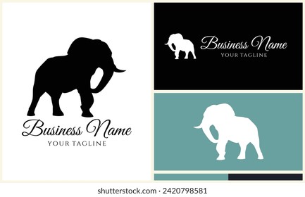 silhouette vector elephant logo template