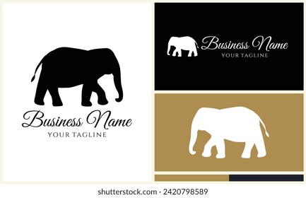 silhouette vector elephant logo template