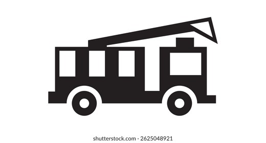 Silhouette vector of fire engine truck