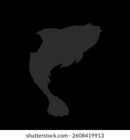 silhouette vector fish jumping without background