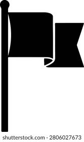 Silhouette vector flag waving on a sturdy metal pole design
