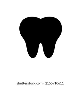 Silhouette Vector Flat Illustration of a tooth 