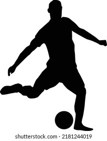 Silhouette of Vector football Player with black color 