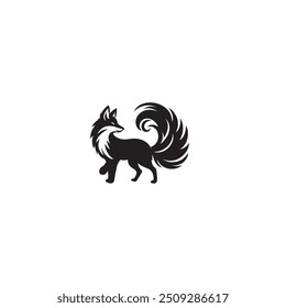silhouette vector fox _fox silhouette, on white background, isolated, vector_Fox Silhouette Vector Illustration White Background