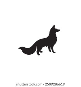 silhouette vector fox _fox silhouette, on white background, isolated, vector_Fox Silhouette Vector Illustration White Background