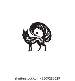 silhouette vector fox _fox silhouette, on white background, isolated, vector_Fox Silhouette Vector Illustration White Background