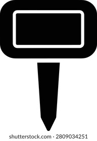 Silhouette vector garden plant identification stake icon for labeling design
