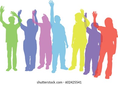Silhouette vector of Happy people