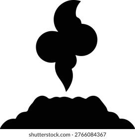Silhouette vector heap of garbage emitting foul odor Illustrator