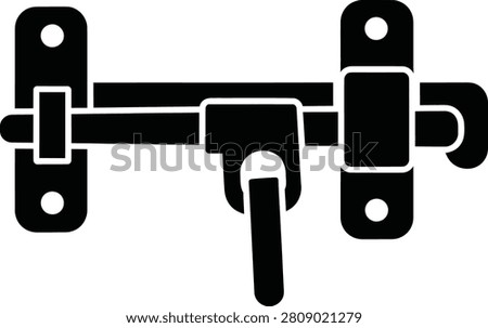Silhouette vector of a heavy duty door slide lock design