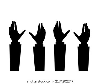 Silhouette Vector Helping Raised Reaching Hands Stock Vector (Royalty ...