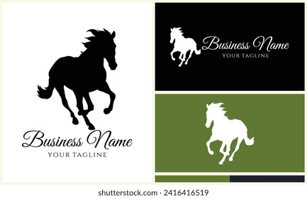silhouette vector horse logo template