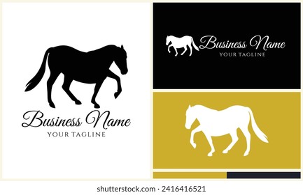 silhouette vector horse logo template