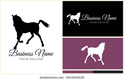 silhouette vector horse logo template