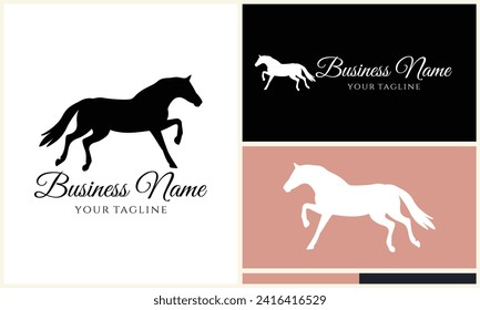 silhouette vector horse logo template