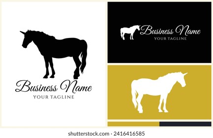 silhouette vector horse logo template