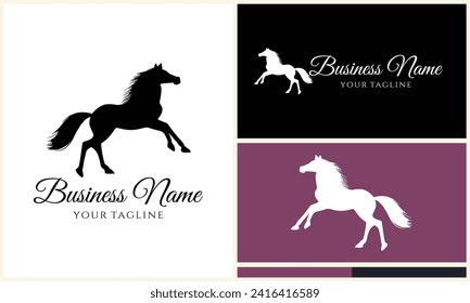 silhouette vector horse logo template