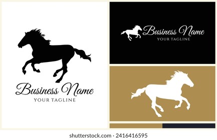 silhouette vector horse logo template