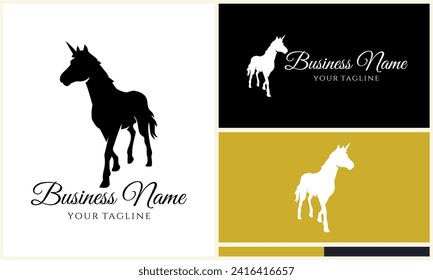 silhouette vector horse logo template