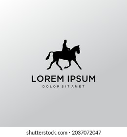 silhouette vector horse rider icon creative logo illustration design
