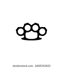 Silhouette vector icon of brass knuckles, symbol for combat and defense.