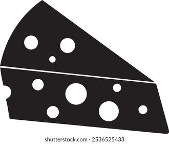 Silhouette vector icon for cheese 