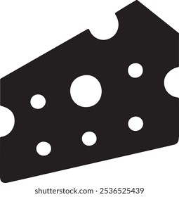 Silhouette vector icon for cheese 