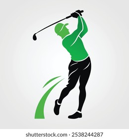 silhouette vector icon of a golfer