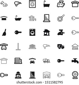 silhouette vector icon set such as: towel, firepit, pan, propeller, environment, sweeping, frying, lifestyle, mop, cool, blower, perspective, skillet, traditional, fan, interior, stove, summer
