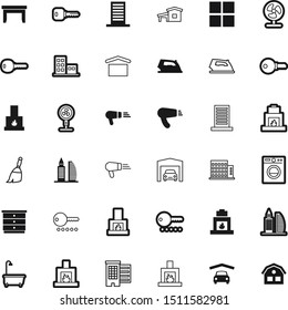 silhouette vector icon set such as: keyword, floor, outdoors, open, hygiene, witch, front, washer, dirt, desk, clothes, suburb, tub, empty, bathtub, drawing, maid, machine, dinner, tidy, chest